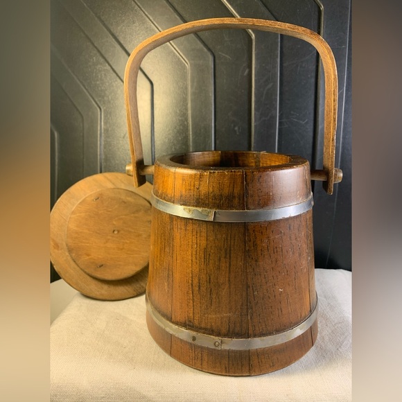 Vintage Basketville Hard Wood floral Painted Barrel - Picture 4 of 10